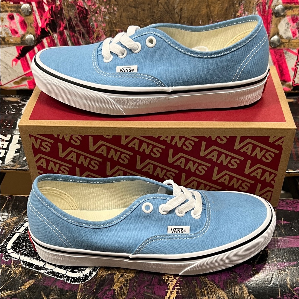 Vans Authentic Blue Canvas Sneakers, WMNs 6